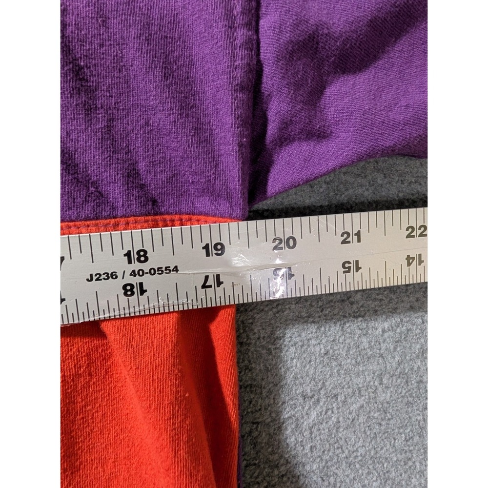 VTG Detour Colorblock Henley Shirt Mens Small Purple Red Blue Made In Brazil - Picture 7 of 8